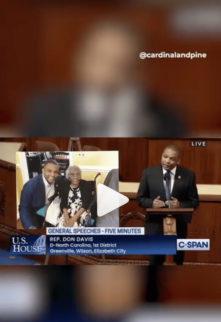 VIDEO: Rep. Don Davis Reflects on 109-Year-Old NC Voter Cassie Smith